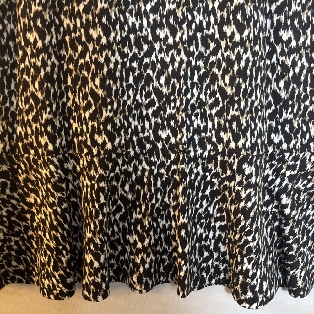 Animal Print Sleeveless A-Line Dress W/ Zipper Detail For Women Size M Black/Whi - Picture 5 of 11